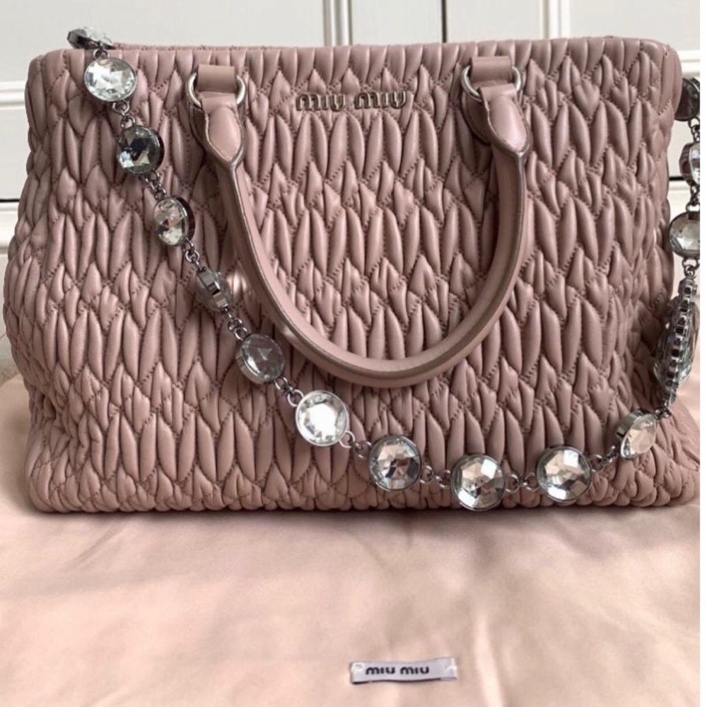 Miu Miu Matelasse nappa crystal handbag/cross-body